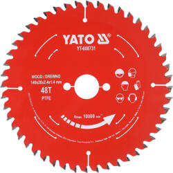 TOYA Körfűrésztárcsa fához, TCT, 140 × 20 mm, 48 fog, PTFE bevonattal (YT-608731) (YT-608731)