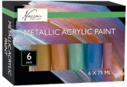 Nassau Fine Art Set culori metalice acrilice Nassau Fine Art 6 culori x 75 ml (8720257134595)