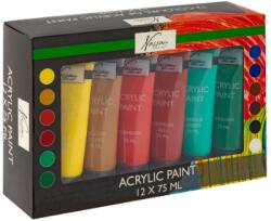 Nassau Tempera acrilica, Nassau Fine Art, 75 ml/tub, 12 culori (8720257130054)