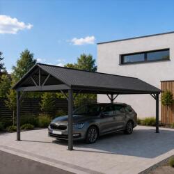 Avenberg Pavilon kocsibeálló, 5x3m, fekete, ZA25148