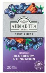 Ahmad Tea Infuzie de ceai Amestec de fructe și plante cu afine și scorțișoară 20 x 2 g