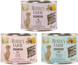 Rosie's Farm 24x195g Rosie's Farm Single Meat Adult nedves kutyatáp Mix (pulyka & rizs, bárány & rizs, hal & rizs)