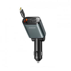 JOYROOM Autós töltő Joyroom JR-CCL07, 30W, 3A, 1 x USB-A - 1 x USB-C, USB-C kábellel, szürke