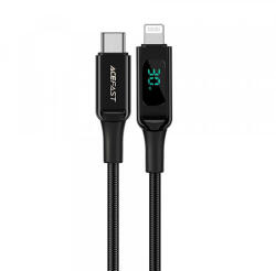 ACEFAST USB-C - Lightning kábel Acefast C6-01 kijelzőhöz, 20W, 2.4A, 1.2m, fekete