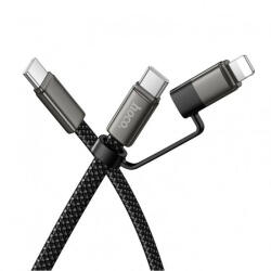 hoco. USB-C - Lightning / USB-C kábel Hoco X125, 60W, 3A, 1m, fekete
