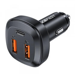 ACEFAST B9 autós töltő, 66W, 5A, 2 x USB-A - 1 x USB-C, fekete