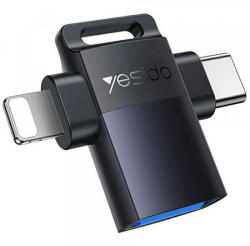 Yesido Lightning / USB-C - USB-A OTG adapter Yesido GS35, szürke