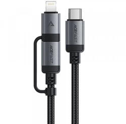 ACEFAST USB-C - Lightning / USB-C kábel Acefast C20-01, 60W, 3A, 1, 2m, fekete