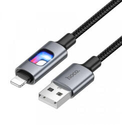 hoco. USB-A - Lightning kábel Hoco U144 LED, 18W, 2.4A, 1.2m, fekete - dellaprint