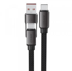 ACEFAST USB-C - USB-A / USB-C kábel Acefast C13-04, 60W, 3A, 1, 2m, fekete