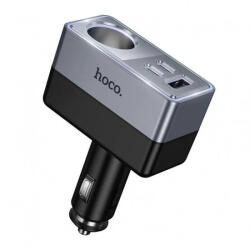 hoco. Autós töltő Hoco Z65A, 165W, 3A, 1 x USB-A - 2 x USB-C - 1 x hosszabbító, fekete