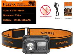 SUPERFIRE Lanternă frontală Superfire HL23-X, 120 lm, USB-C, autonomie 4h, IP44 (56462)