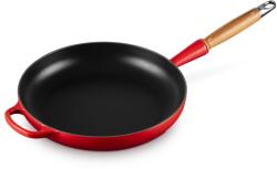 Le Creuset Signature öntöttvas serpenyő fa nyéllel, 28 cm, cseresznyepiros