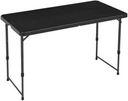Amazon Basics összecsukható asztal, 121, 4 x 60, 7 x 86, 1 cm, 4 magassági fokozat, hordozófogantyúval, beltéri és kültéri használatra, fekete