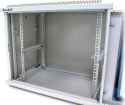  XtendLan 9U 600x450 falra szerelhető szekrény, üvegajtós, szürke