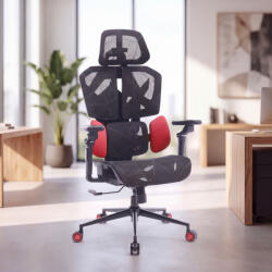 Bemada TitanMesh Pro Irodai forgószék oldalpárnával - piros - 119 x 72 x 73 cm (BMD1123RD) (BMD1123RD)