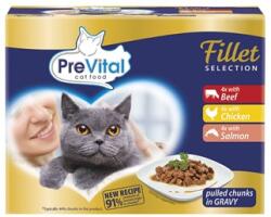 PreVital marha-csirke-lazac tasakos macskáknak 12 x 85 g
