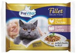 PreVital Csirke-Pulyka tasak macskáknak 4 x 85 g