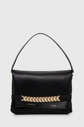 Victoria Beckham bőr borítéktáska Chain Pouch - fekete Univerzális méret