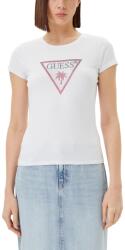 Guess Fehér női póló logóval, strasszokkal Triangle strasszokkal XL (E5GI08J1314-G011)