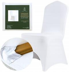 Ubieramy-meble Bankett Szék Huzat 250 gsm Fehér Esküvői Áldozás Rugalmas (74S-BI_S)