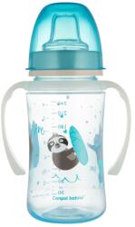 Canpol babies Pahar cu duză din silicon și mânere luminoase 240 ml PP EasyStart Exotic Animals albastru 35/208