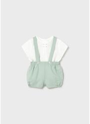 Mayoral Set pentru bebeluși din 2 piese cu pantaloni scurți cu bretele Aqua 26-01267-090
