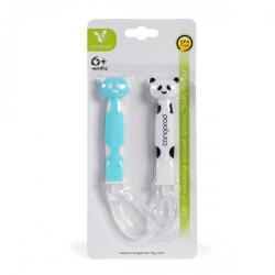 Cangaroo Linguri din silicon Baby Panda Boy F1607 104540 Set pentru masa bebelusi
