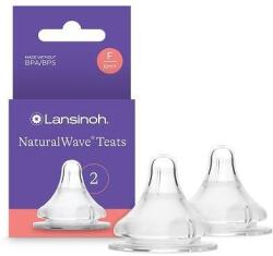Lansinoh Suzetă fiziologică din silicon Fast Flow Natural Wave 6 luni+ 2 buc. 75920