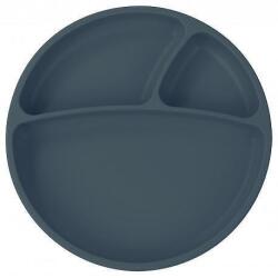 Minikoioi Farfurie din silicon cu vid Portions Deep Blue 101050010 Set pentru masa bebelusi