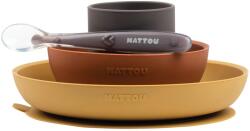 Nattou Set de masă 4 piese Curry/Terracotta Set pentru masa bebelusi