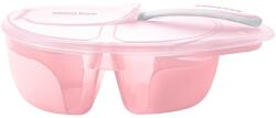 Kikkaboo Bol cu 2 compartimente și lingură Tasty Pink 31302040143 Set pentru masa bebelusi