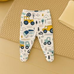 Rainy Pantaloni cu botoșei pentru bebeluși cu talie pliabilă, 48-68 cm, Excavatoare