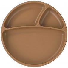 Minikoioi Farfurie din silicon cu vid Minikoioi Portions Woody Brown Set pentru masa bebelusi