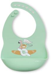 Saro Baby Bavețică din silicon pentru bebeluși Little Explorers Mint 16644 Bavata