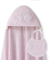 Interbaby Set prosop pentru bebeluși cu bavetă 100x100 cm. Oso Mariposas Pink