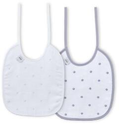 Interbaby Bavețel pentru bebeluși Fabric 2 buc. Gri/Alb Bavata