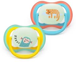 Philips Suzete ortodontice Ultra Air Night + cutie de sterilizare (18+ luni) maimuțică/leopard, culori neutre, 2 buc. 00A. 0662.001