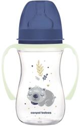Canpol babies Biberon anti-colici cu gât larg și mânere luminoase PP EasyStart 240 ml Sleepy Koala albastru 35/237