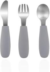 Zopa Tacâmuri de silicon pentru copii Dove Grey Set pentru masa bebelusi