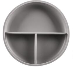 Zopa Farfurie din silicon cu decupaje și vid Dove Grey Set pentru masa bebelusi