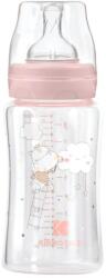 KikkaBoo Biberon din sticlă 240 ml Hippo Dreams Pink 31302020121