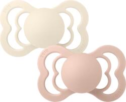 BIBS Supreme Suzetă din silicon 2 buc. (0-6 luni) Ivory/Blush