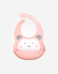 Saro Baby Bavețică din silicon pentru bebeluși Sweet & Fun Pink Bavata