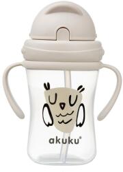 AKUKU Cană pentru copii cu pai din silicon 300 ml Owl 0204