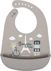 Canpol Bavețică din silicon BONJOUR PARIS albastru închis-bej 74/027 Bavata
