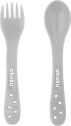 Akuku Set de tacâmuri Grey 0073 Set pentru masa bebelusi