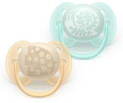 Philips Suzete ortodontice Ultra Soft + cutie de sterilizare (0-6 luni) pasăre/veveriță, neutre, 2 buc. 00A. 0667.001