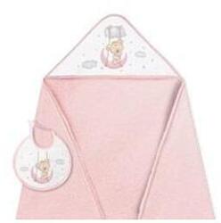 Interbaby Set prosop pentru bebeluși cu bavetă 100x100 cm. Osito Luna Pink