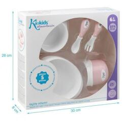 KioKids Set de masă 5 piese roz Set pentru masa bebelusi